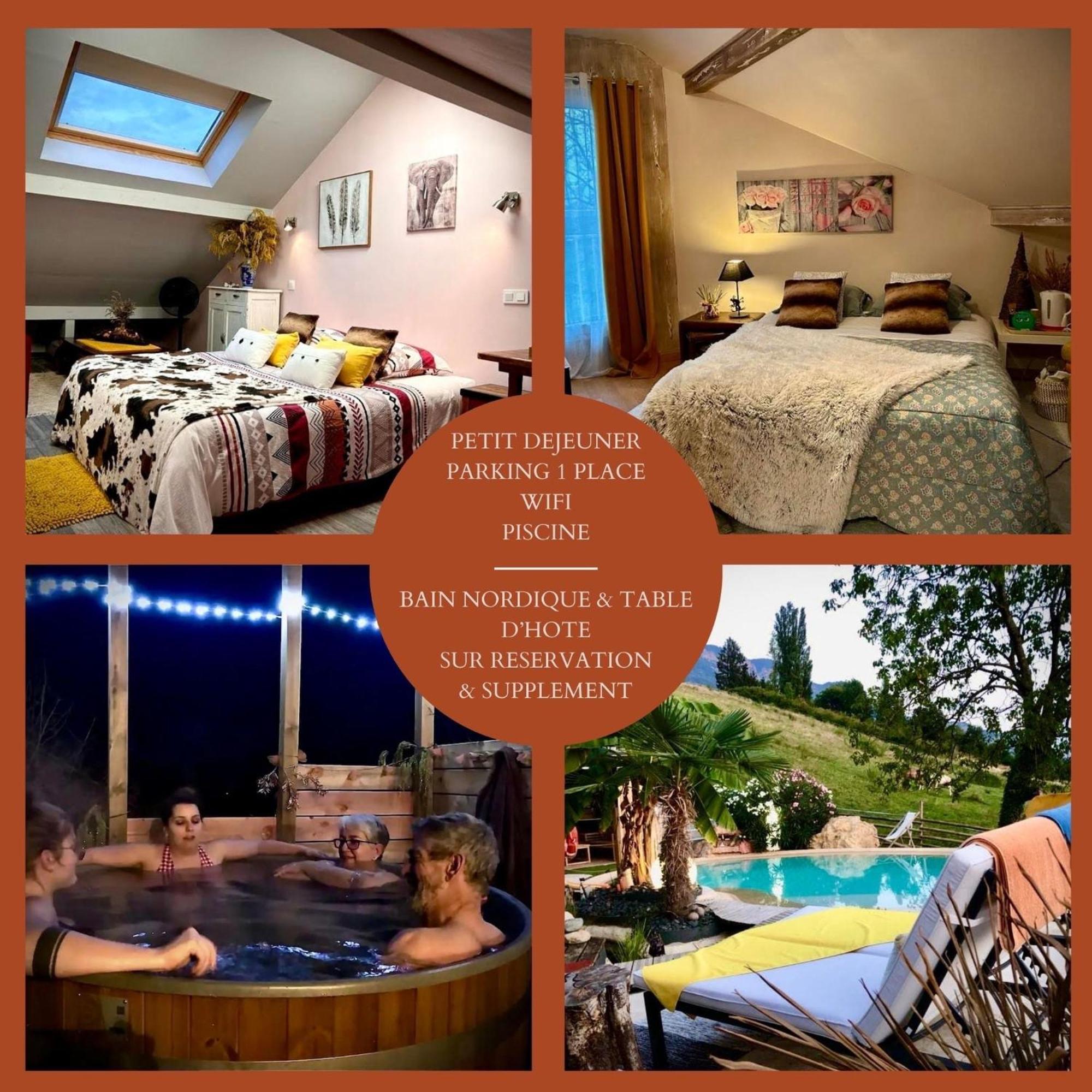 A La Marc'Quize Chambres D'Hotes, Petit Dejeuner Compris, Avec Piscine A Debordement En Exterieur, Bain Nordique A 38 Degres En Prestation Supplement Sur Reservation Horaire Anticipee 1 Place De Parking Gratuite Sur Place Mouxy Eksteriør billede